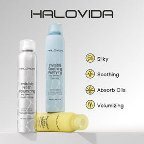 HALOVIDA Invisible Dry Shampoo bottle with Coastal Air scent