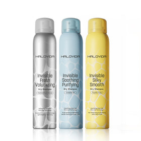HALOVIDA Invisible Dry Shampoo Gift Set packaging front view