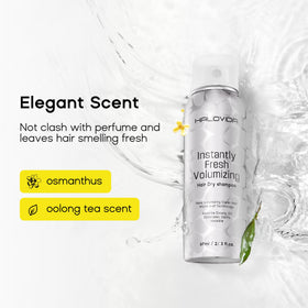 HALOVIDA Invisible Dry Shampoo lifestyle shot on vanity