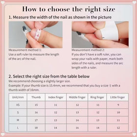 Hand applying MAGLFELL press on nails for a stylish look