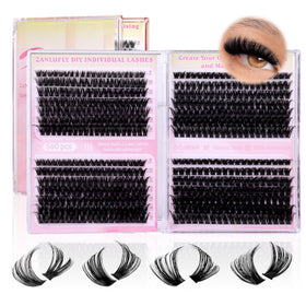 Hand holding zanlufly Lash Clusters showing softness and flexibility