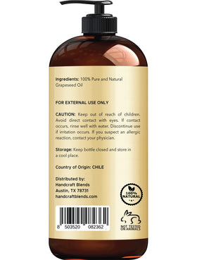 Handcraft Blends Grapeseed Oil bottle with label