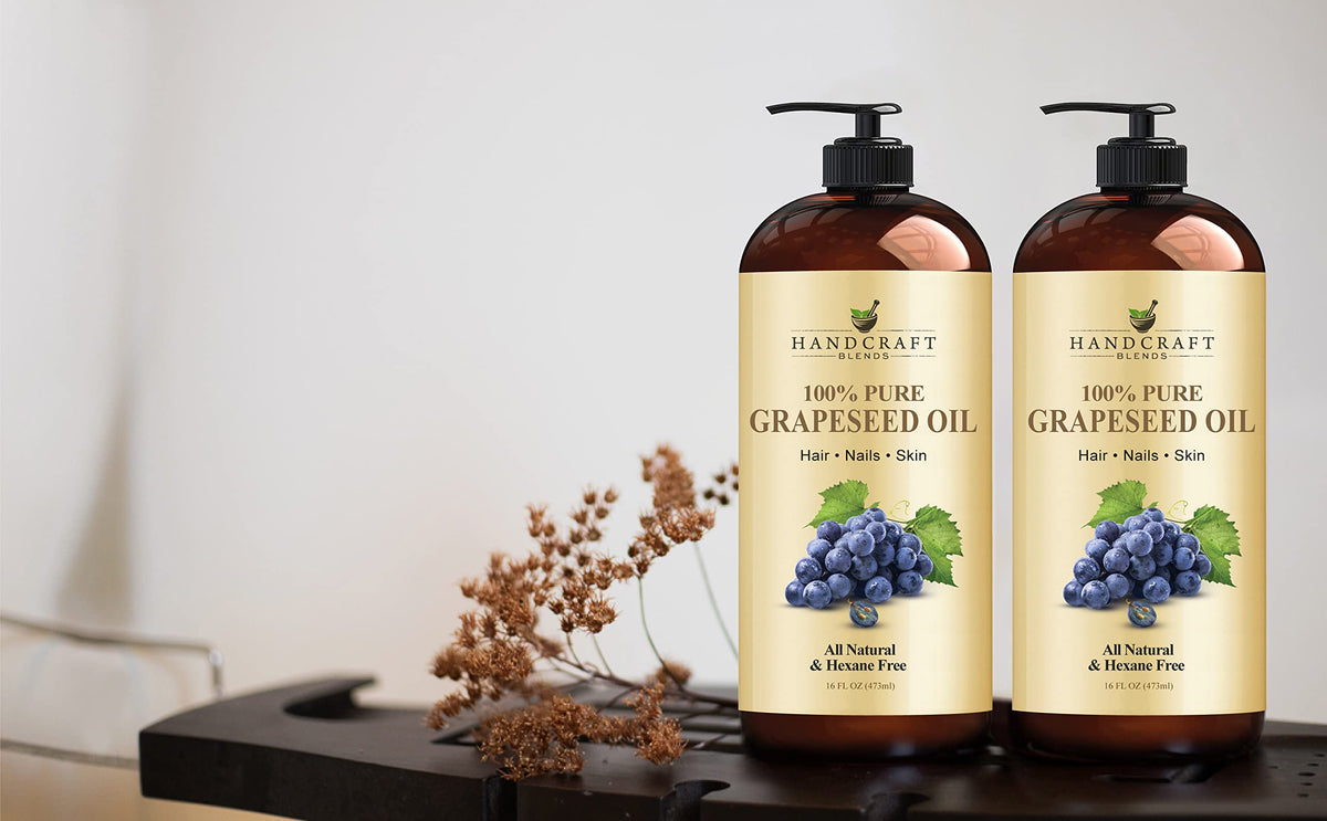 Handcraft Blends Grapeseed Oil in a bathroom setting
