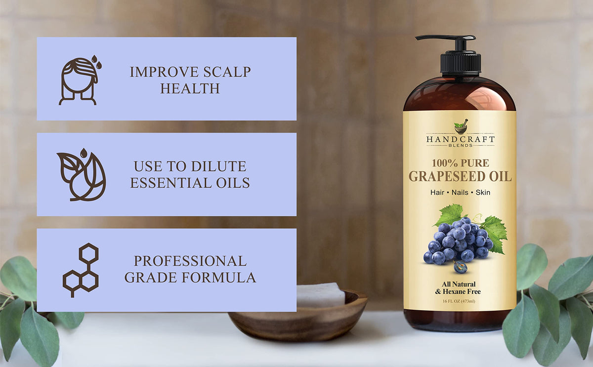 Handcraft Blends Grapeseed Oil on a wooden table