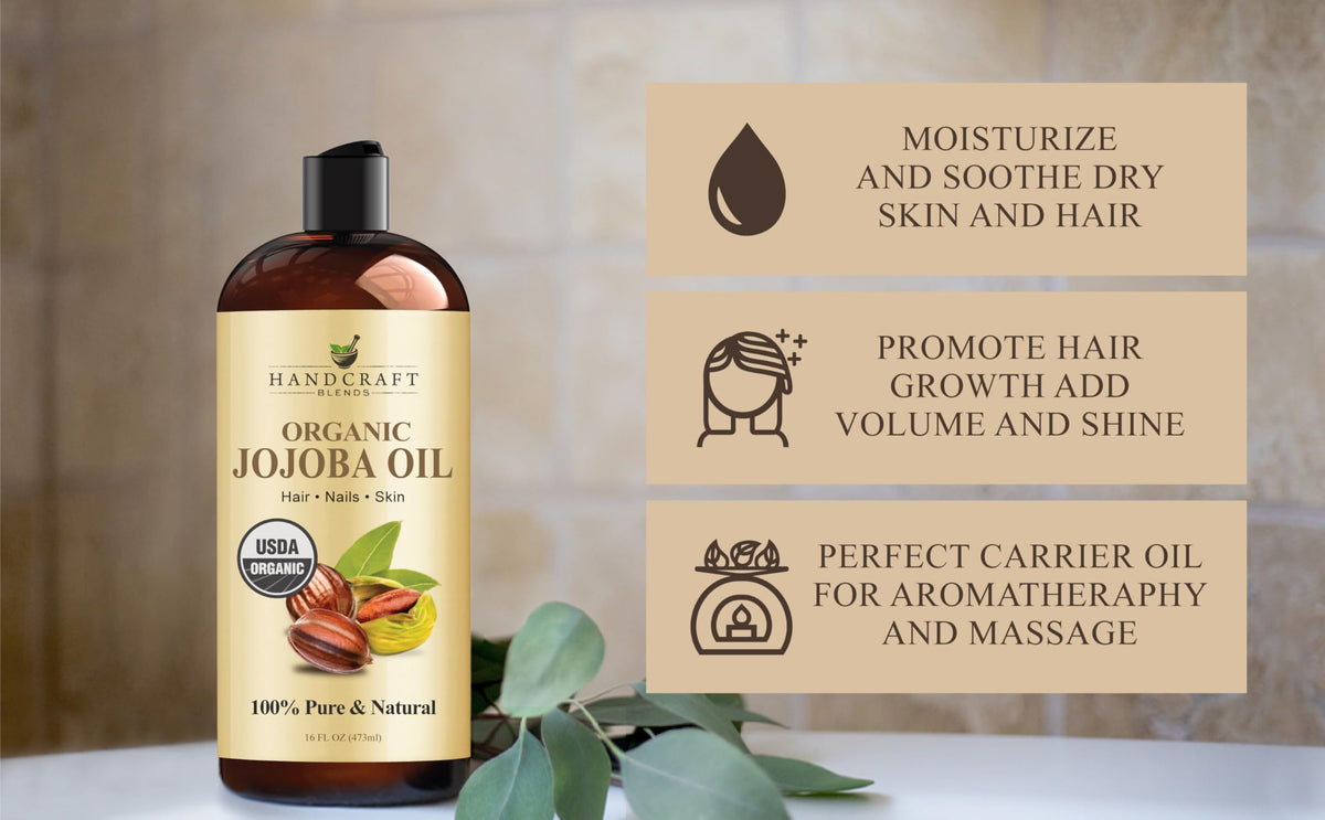 Handcraft Blends Jojoba Oil bottle with label detail