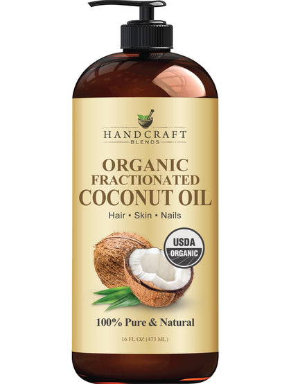 Handcraft Blends Organic Fractionated Coconut Oil 16 Fl Oz front view