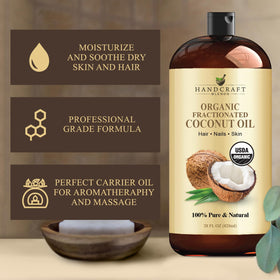 Handcraft Blends Organic Fractionated Coconut Oil bottle side view