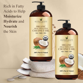 Handcraft Blends Organic Fractionated Coconut Oil bottle with label