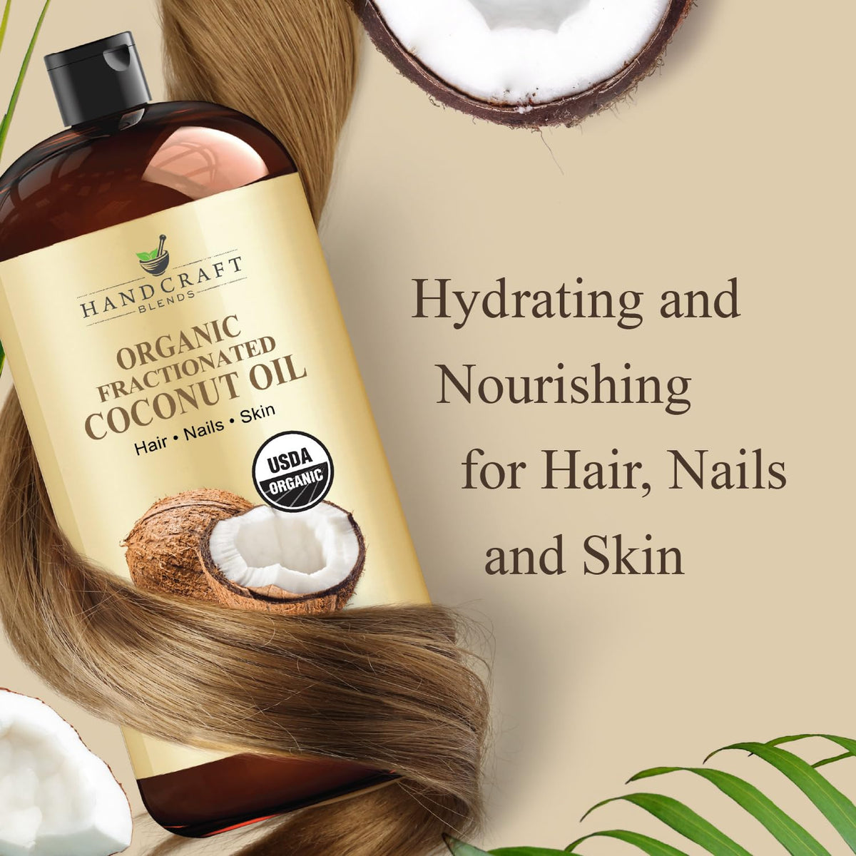 Handcraft Blends Organic Fractionated Coconut Oil in a lifestyle setting