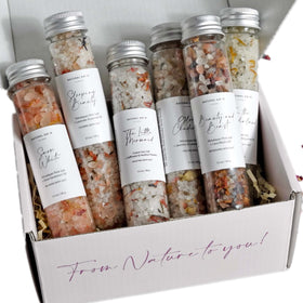 Handmade Bath Salt Gift Set 6 Pack with elegant packaging