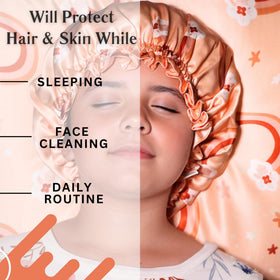 Handmade Kids Silk Sleep Bonnet with care instructions