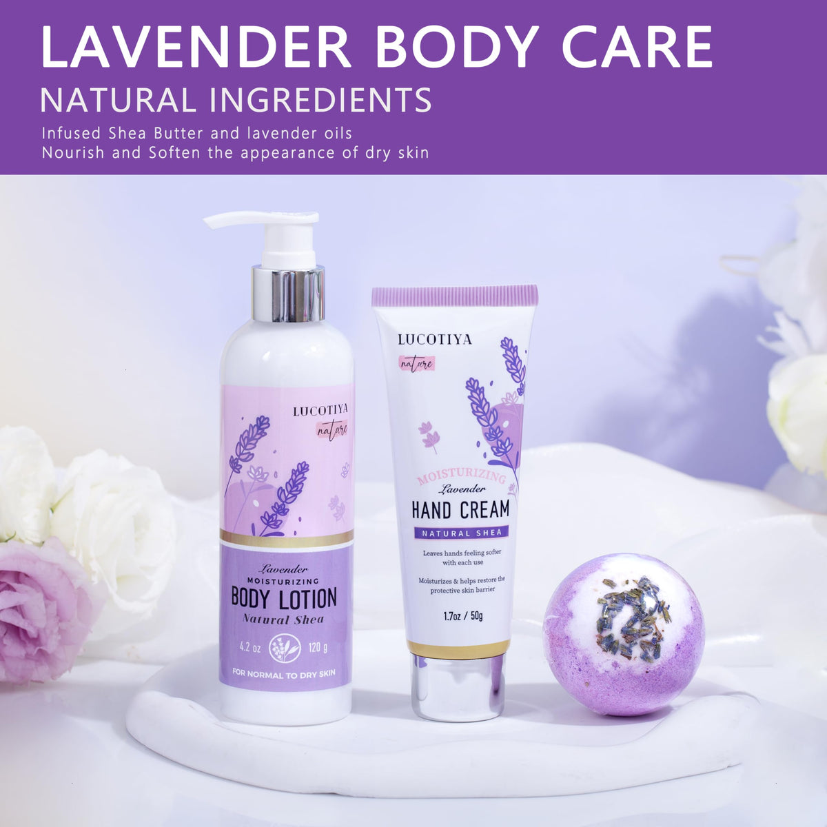 Handmade soap and artificial flowers in LUCOTIYA gift box