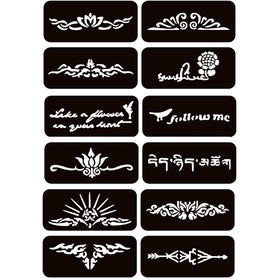 Hands using Moricher stencils to create a tattoo