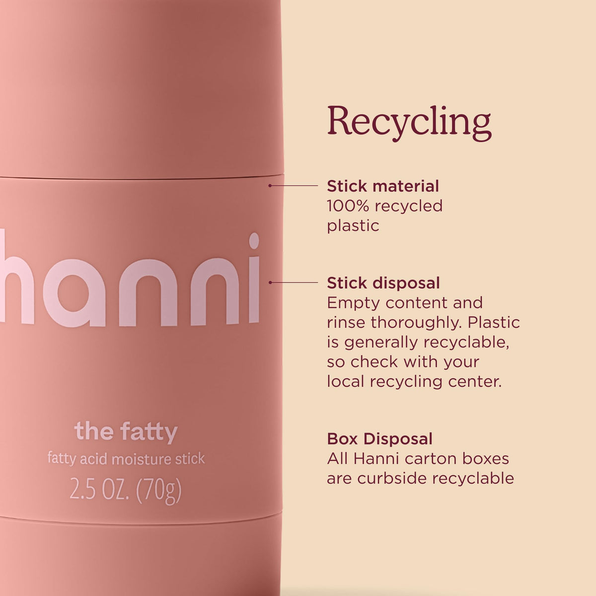 HANNI The Fatty Moisture Stick on a bathroom counter