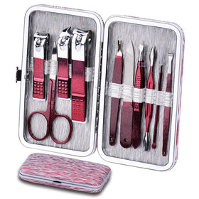 HANTEKAS Manicure Set 10 in 1 tools arranged in leather case