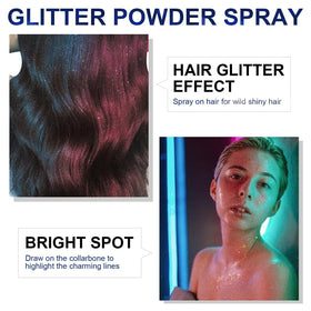 HANYWIL Body Glitter Spray on clothing showcasing shimmering finish