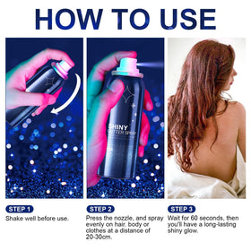 HANYWIL Body Glitter Spray used in a party makeup look