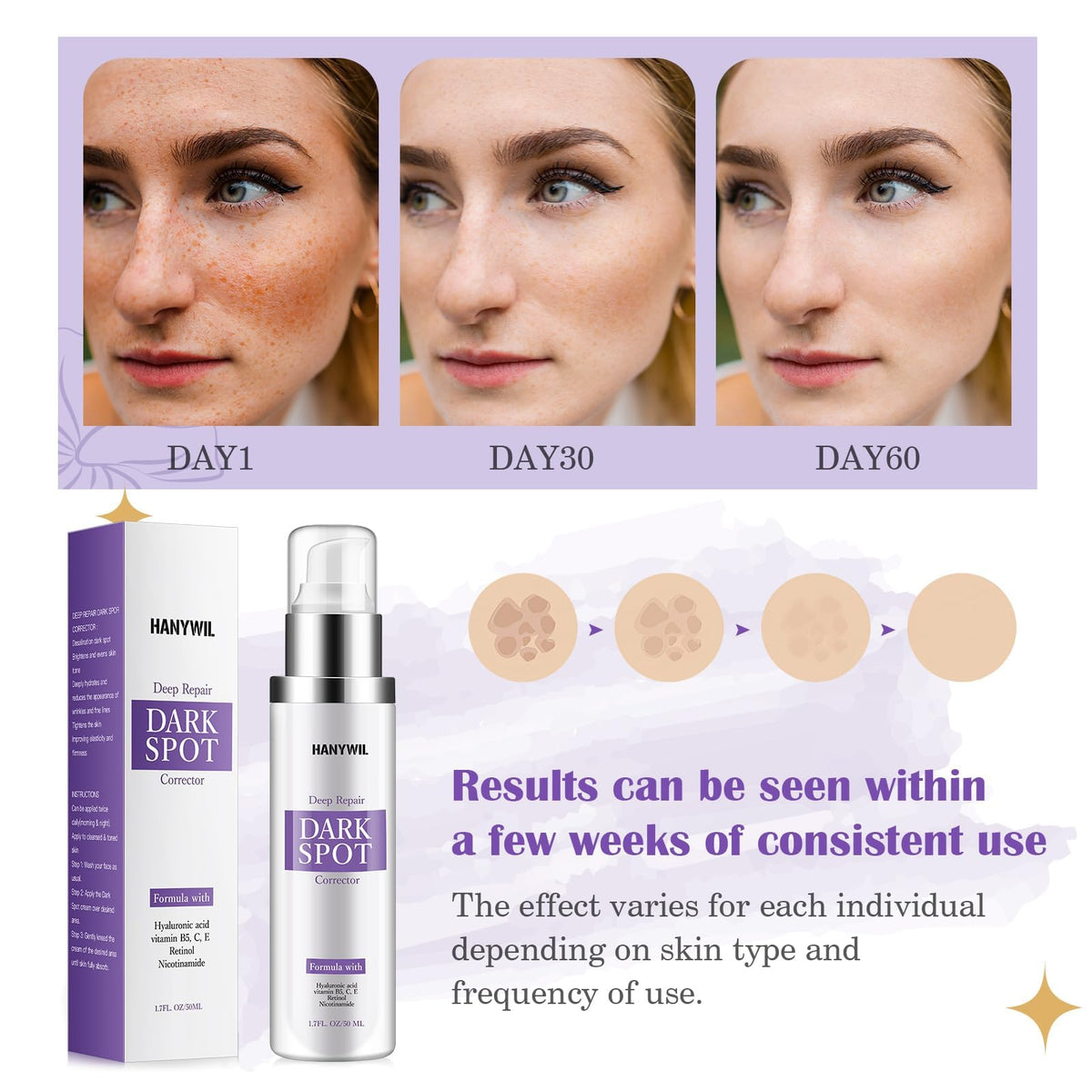 HANYWIL Dark Spot Remover Serum ingredients list
