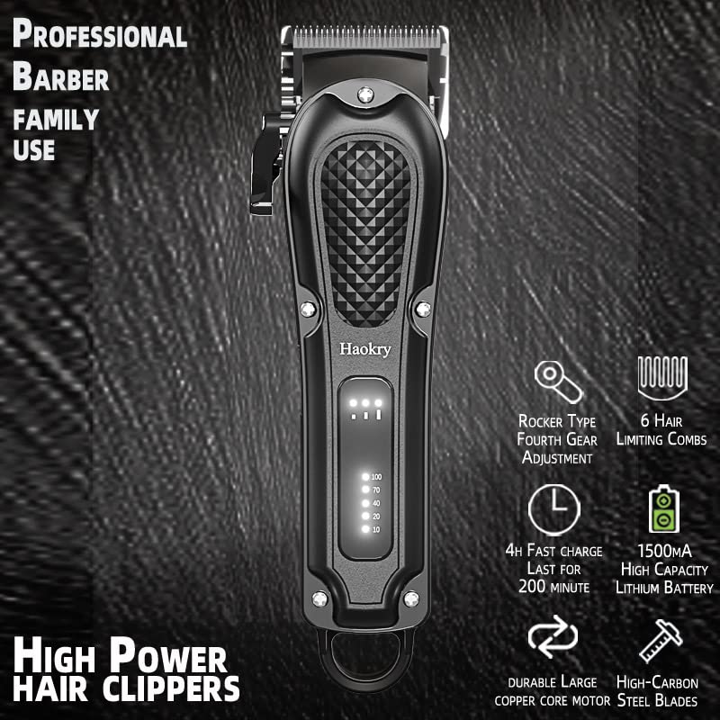 Haokry Hair Clippers grooming kit accessories including scissors and comb