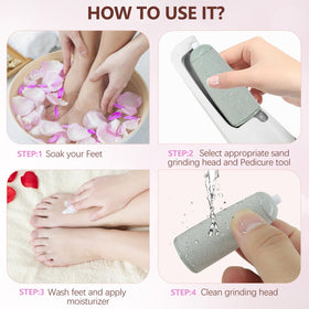 Haootadiy Electric Callus Remover with fine and rough grinding heads