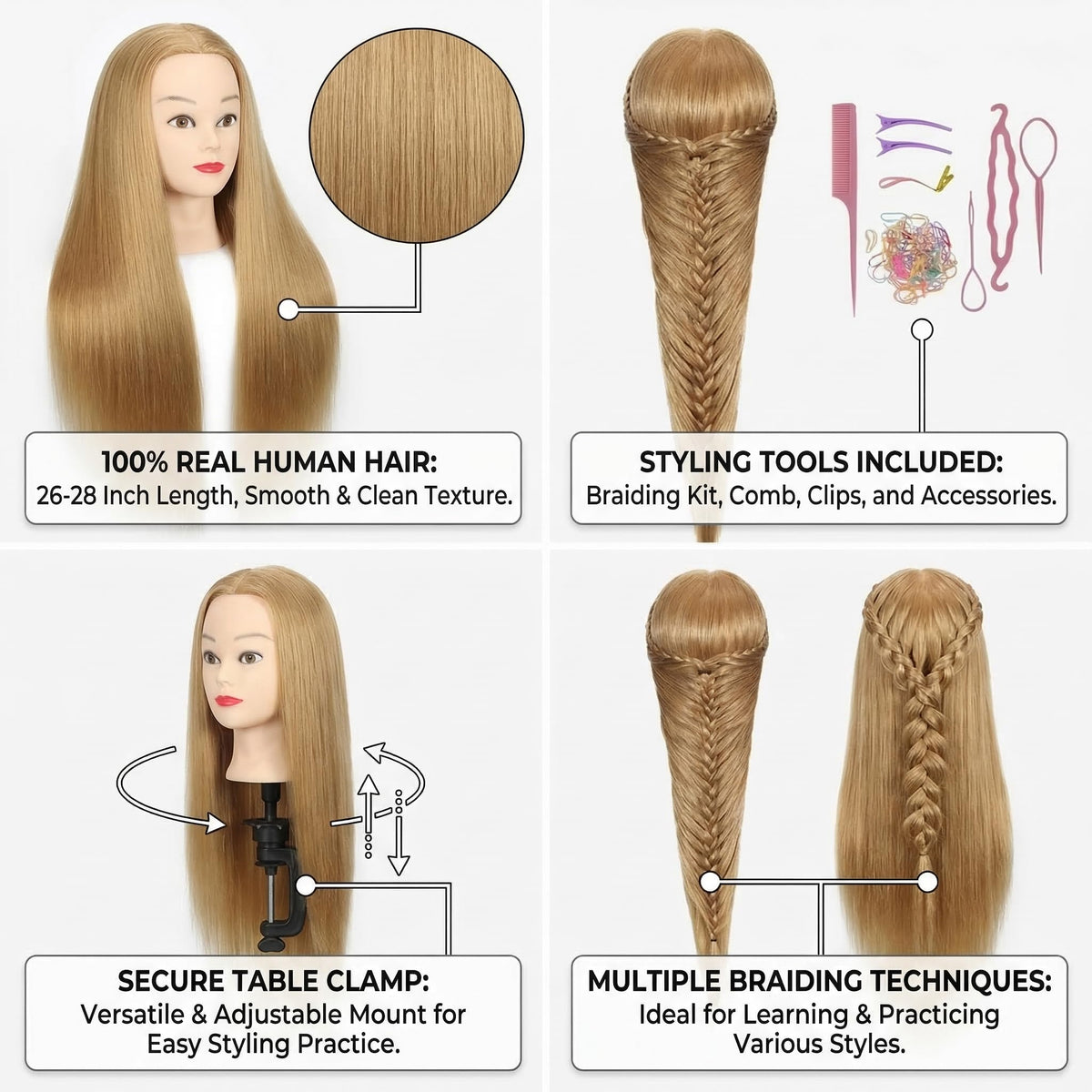 HAPOWELL mannequin head packaging with accessories