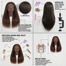 HAPOWELL mannequin head showing hair length
