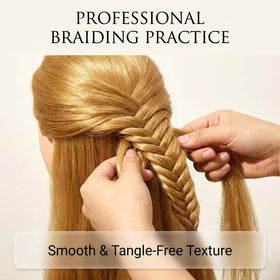 HAPOWELL mannequin head styled with braids