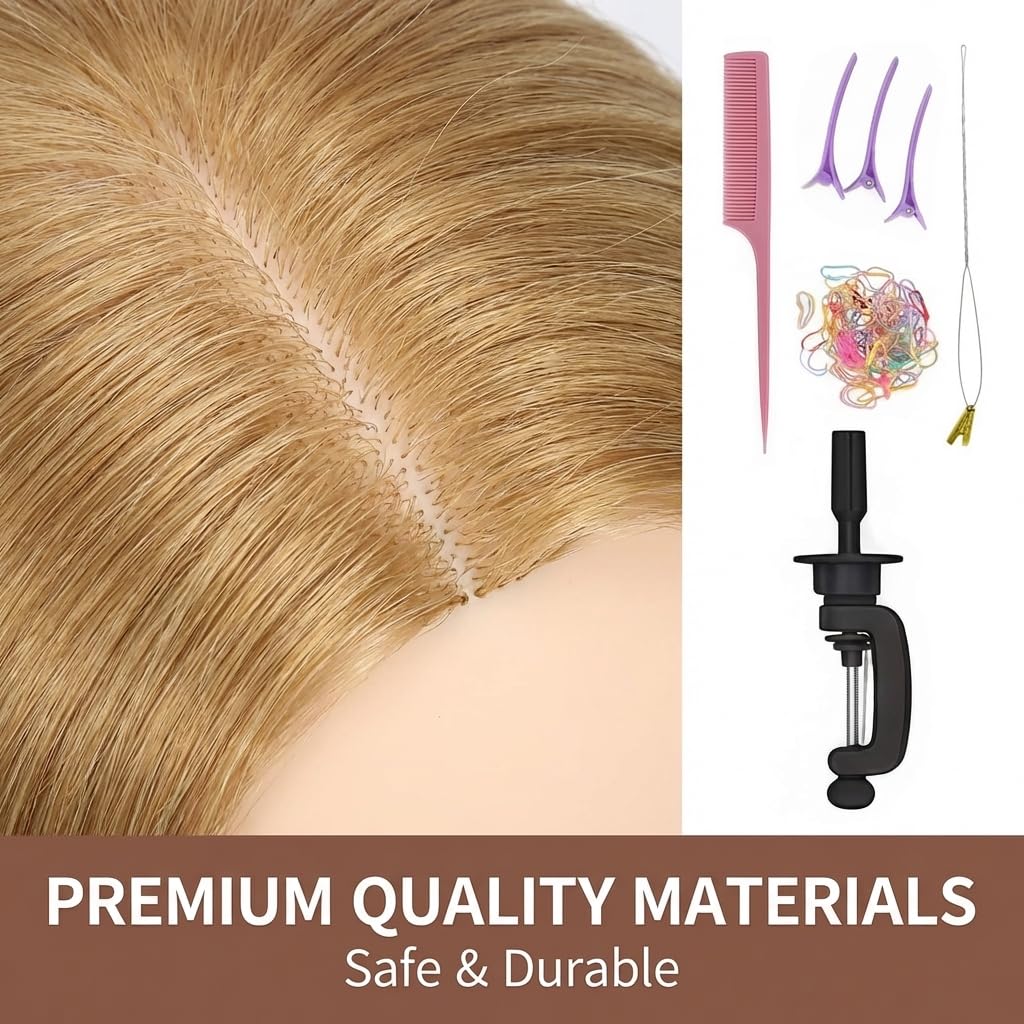HAPOWELL mannequin head with clamp holder attached