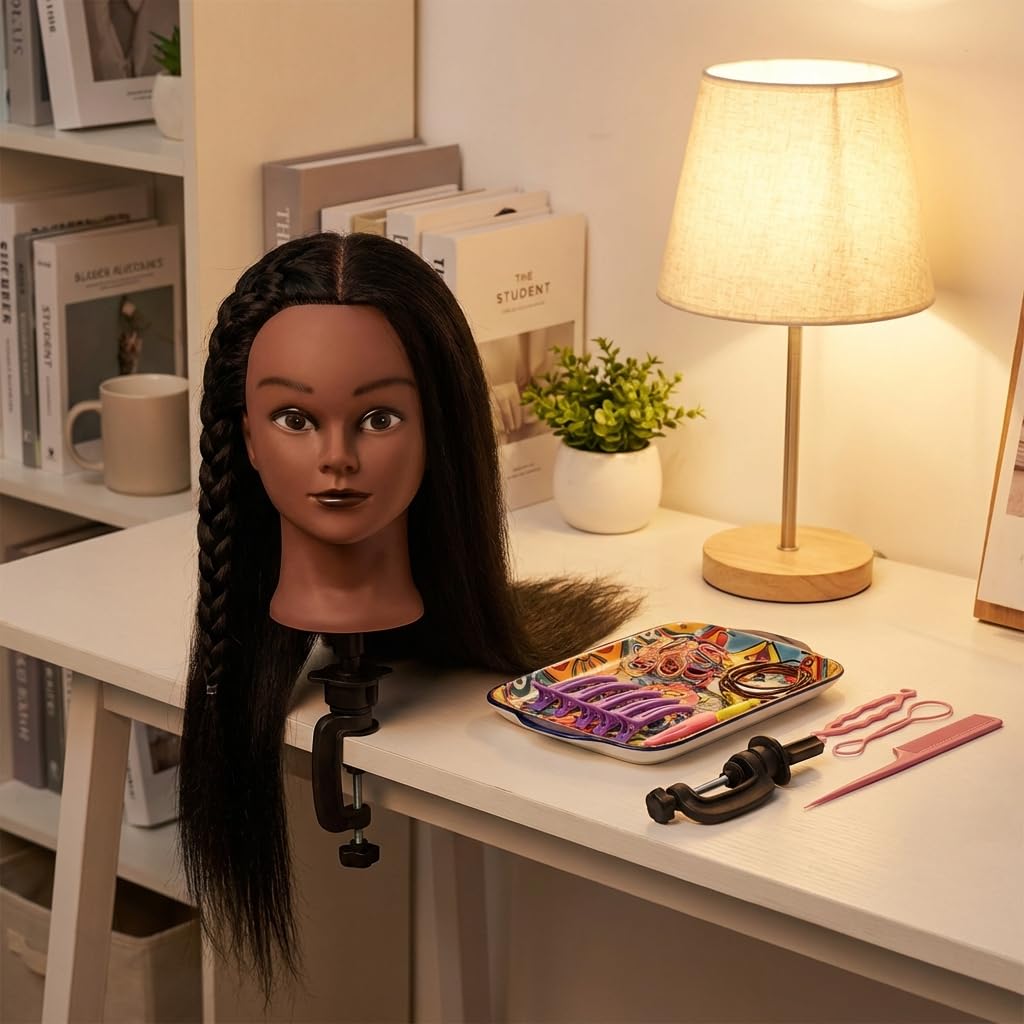 HAPOWELL mannequin head with free table clip holder
