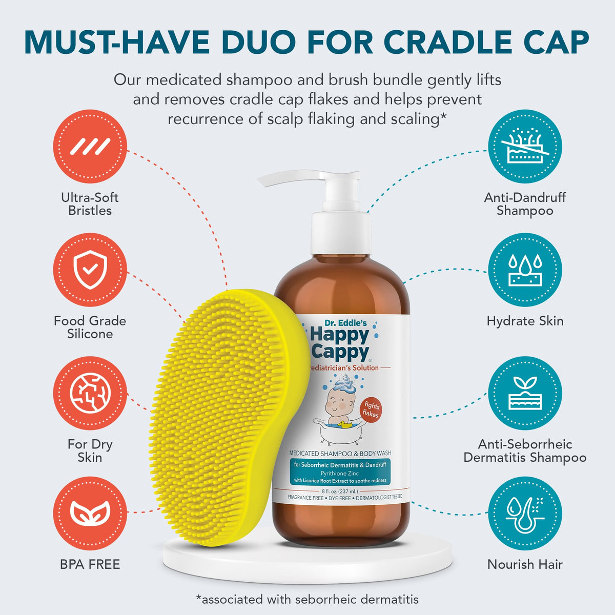 Happy Cappy Beanie Brush with soft bristles