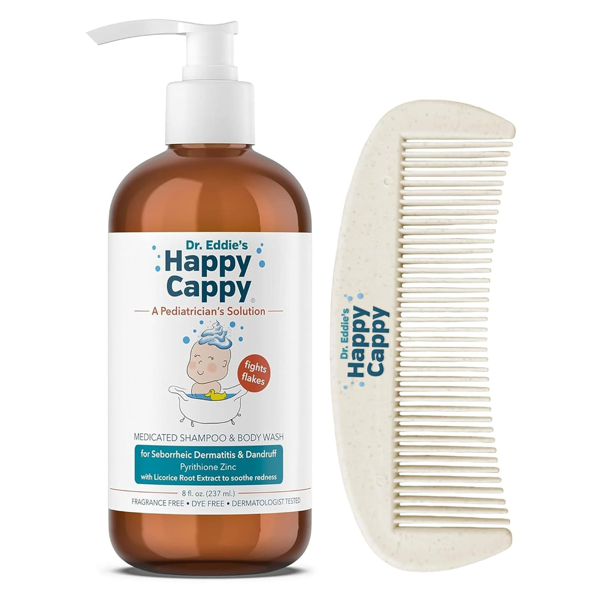 Happy Cappy Cradle Cap Shampoo and Body Wash 8 fl oz front view