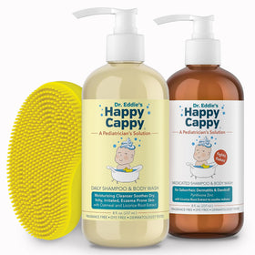 Happy Cappy Medicated Shampoo and Beanie Brush Bundle front view