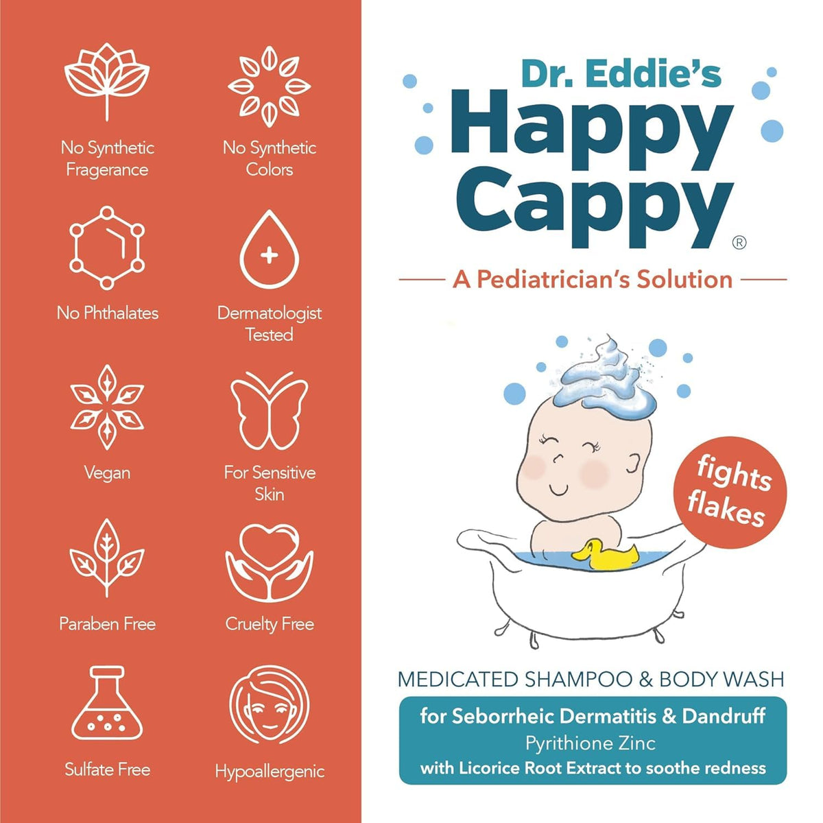 Happy Cappy shampoo back label showing ingredients