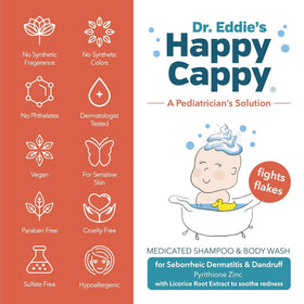 Happy Cappy shampoo back label showing ingredients
