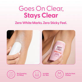 HAPPY CURVES All Over Whole Body Deodorant application on skin