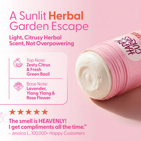HAPPY CURVES All Over Whole Body Deodorant displaying aluminum-free label