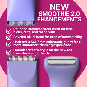 HAPPY CURVES Smoothie 2.0 Bikini Trimmer with adjustable guards