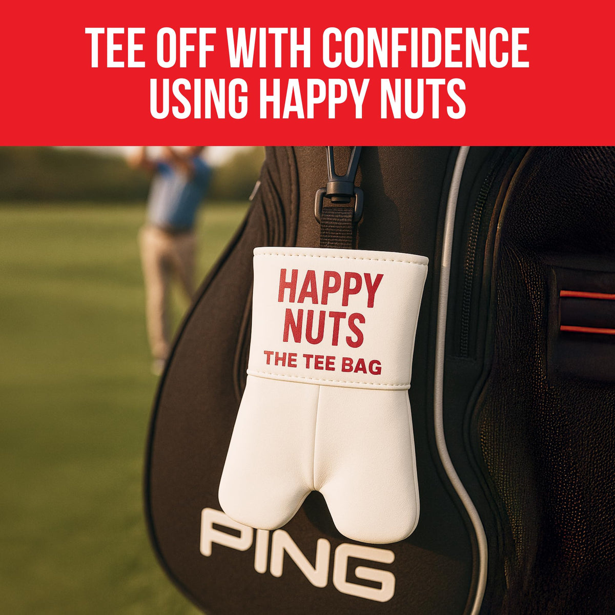 HAPPY NUTS body wash bottle with sandalwood scent