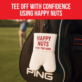 HAPPY NUTS body wash bottle with sandalwood scent
