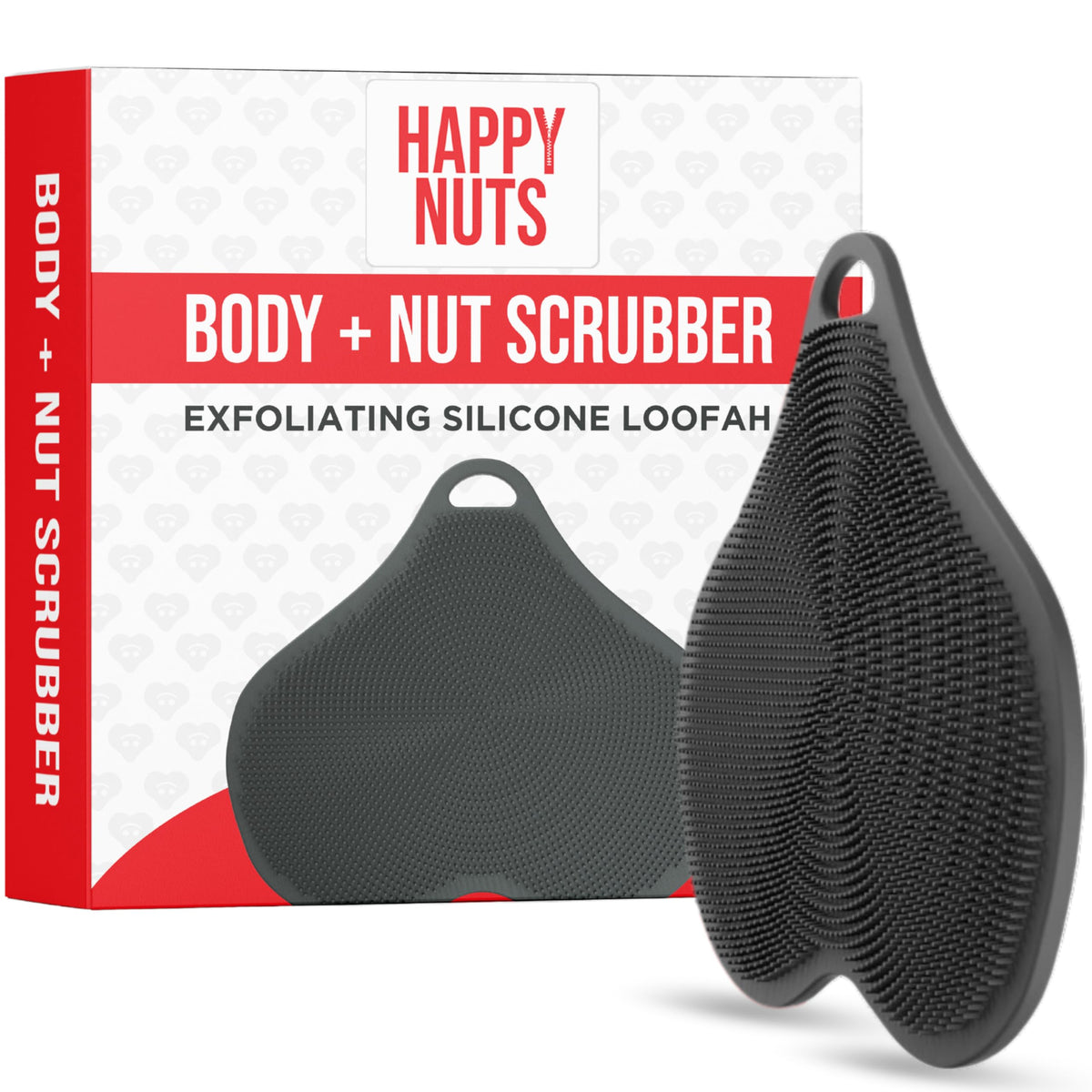 HAPPY NUTS Silicone Body Scrubber front view in blue