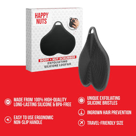 HAPPY NUTS Silicone Body Scrubber with textured grip