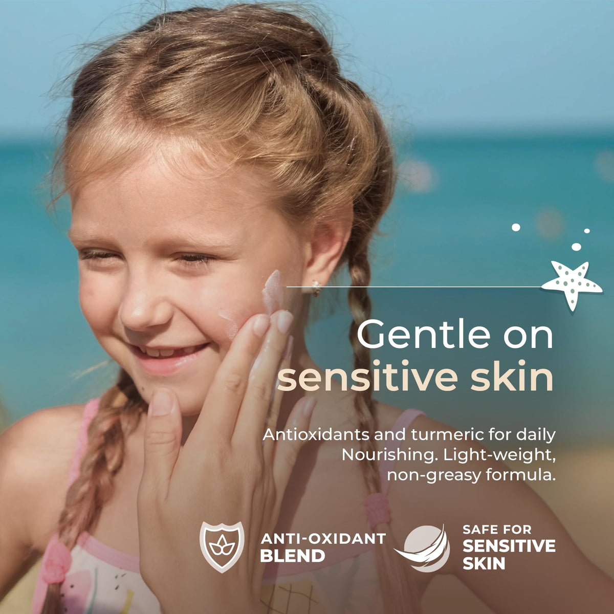 Happy Ocean Kids Reef Safe Mineral Sunscreen SPF 45 on sandy beach