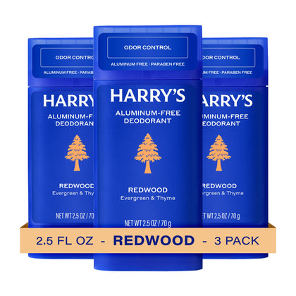 Harry's Aluminum Free Deodorant for Men - Redwood 3 Pack front view