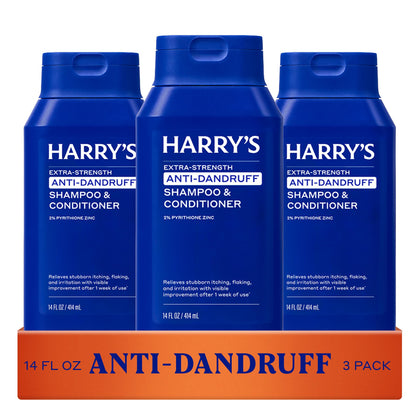 Harry's Anti-Dandruff Men's 2 in 1 Shampoo and Conditioner 14 oz front view