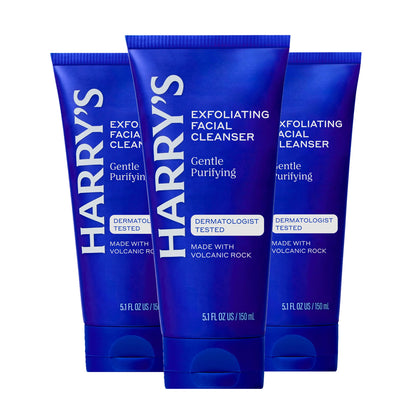 Harry's Exfoliating Face Wash for Men 3 pack front view