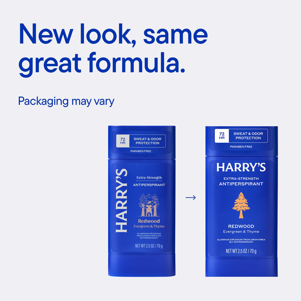 Harry's Extra-Strength Antiperspirant Deodorant Redwood 2.5 oz on a bathroom counter