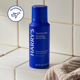 Harry's Foaming Shave Gel 2 oz side view showing ingredients