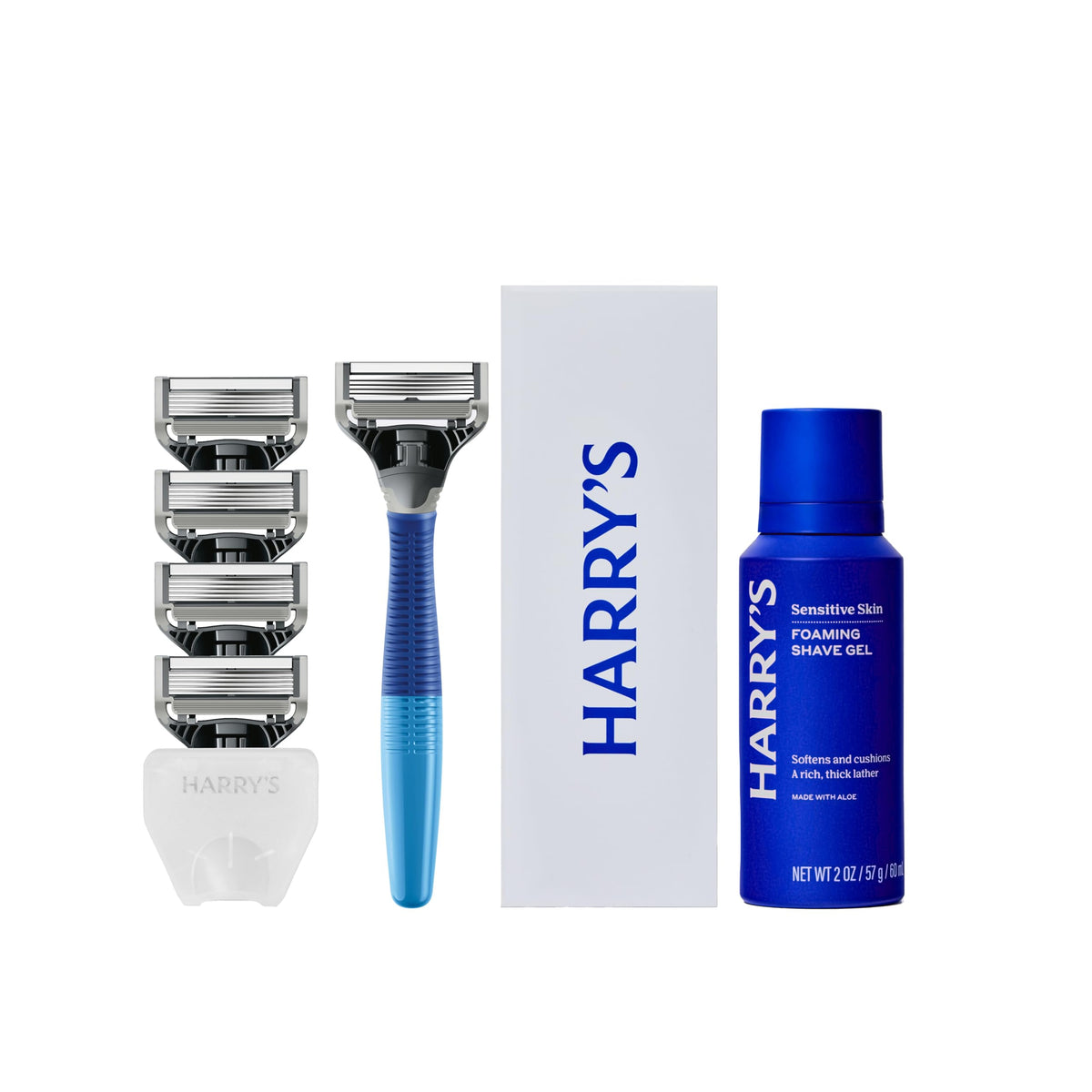 Harry's Original Shaving Kit for Men with razor handle and gel