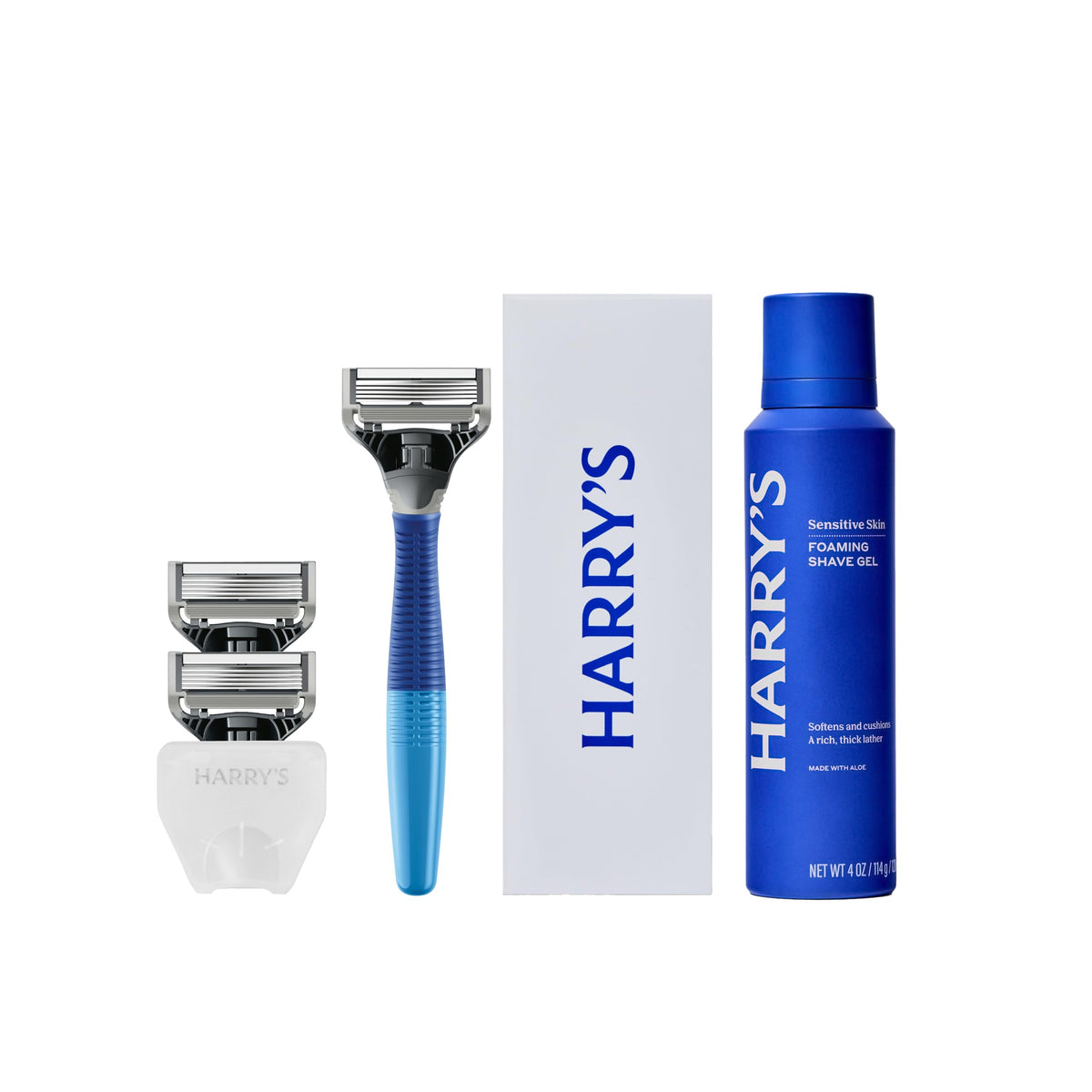 Harry's Original Shaving Kit including razor handle and shave gel