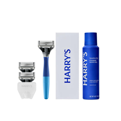 Harry's Original Shaving Kit including razor handle and shave gel